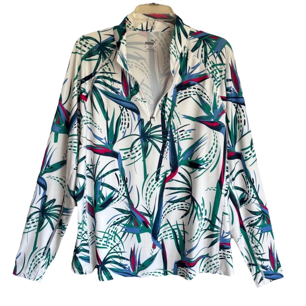 Puma Paradise 1/4 Zip White Glow Sparkling Green
